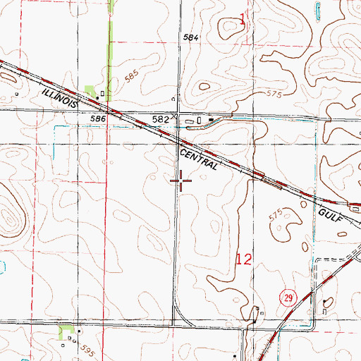 Topographic Map of Wooley School (historical), IL