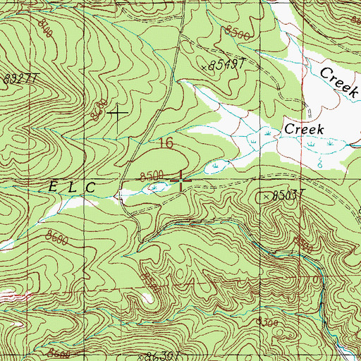 Topographic Map of ELC Tank, AZ