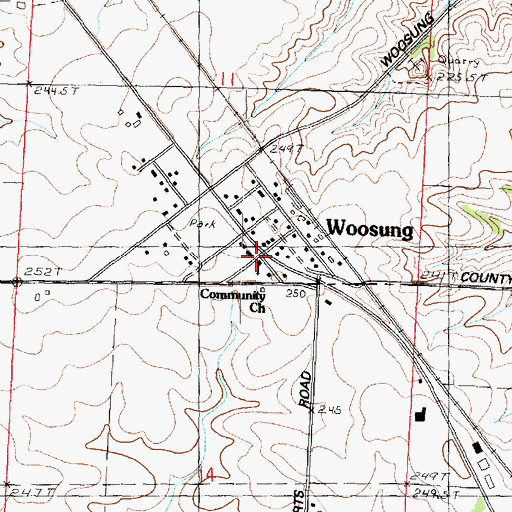 Topographic Map of Woosung, IL