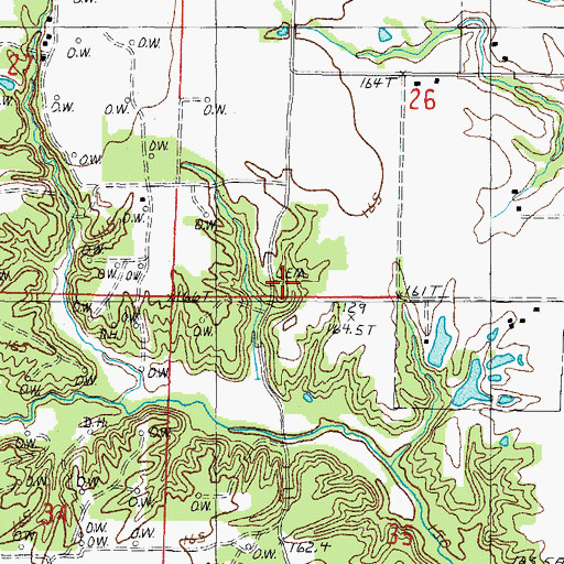 Topographic Map of Wright Cemetery, IL