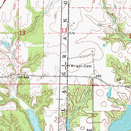 Topographic Map of Wright Cemetery, IL