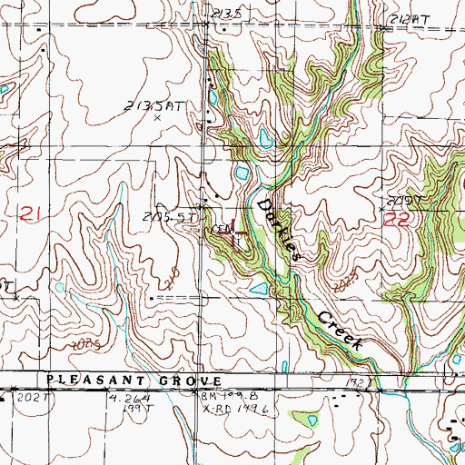 Topographic Map of Wright Cemetery, IL