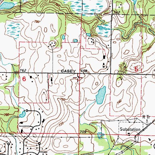 Topographic Map of Wright School (historical), IL