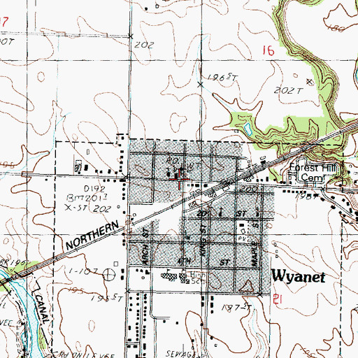 Topographic Map of Wyanet, IL