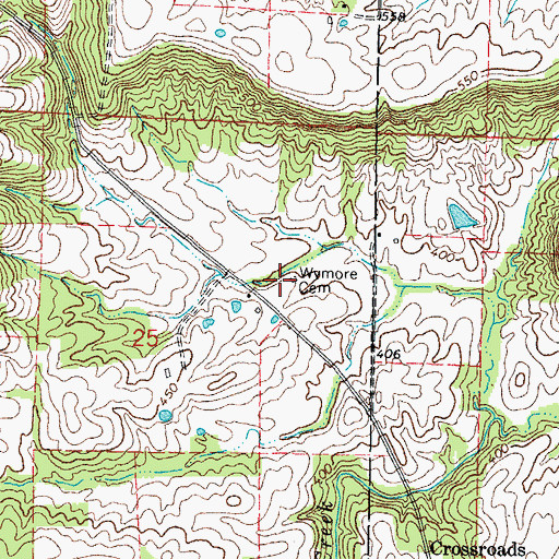 Topographic Map of Wymore Cemetery, IL