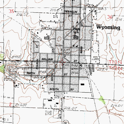 Topographic Map of Wyoming, IL