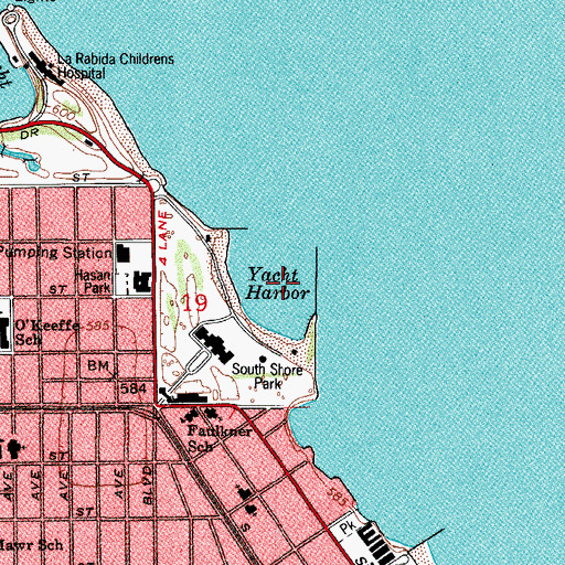 Topographic Map of Yacht Harbor, IL