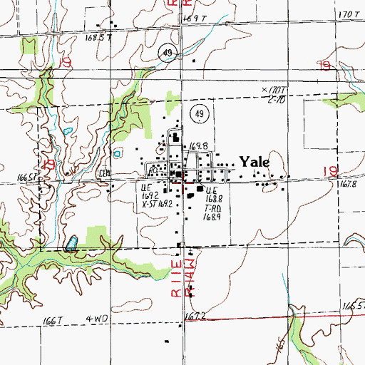 Topographic Map of Yale, IL