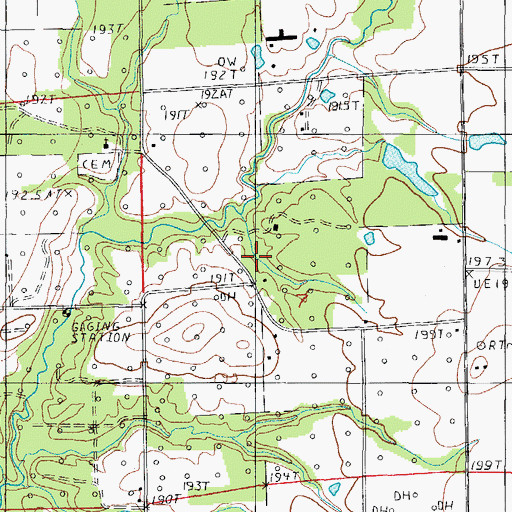 Topographic Map of Yanaway School (historical), IL