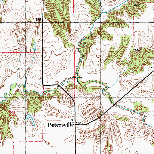 Topographic Map of Yankee Branch, IL