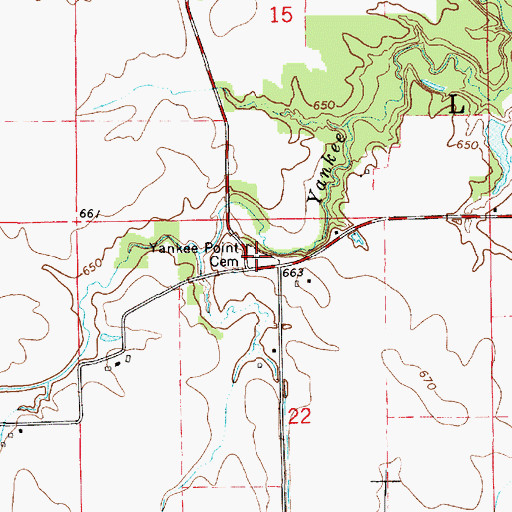 Topographic Map of Yankee Point Cemetery, IL