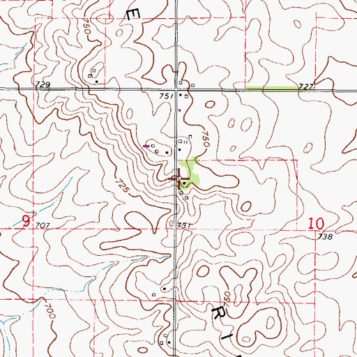 Topographic Map of Yankee Ridge, IL