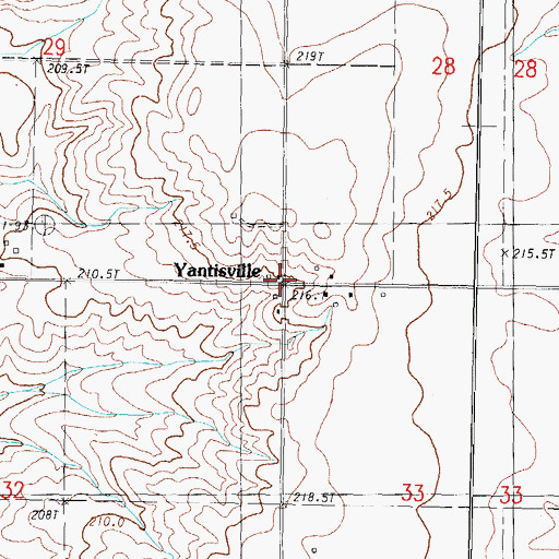 Topographic Map of Yantisville, IL