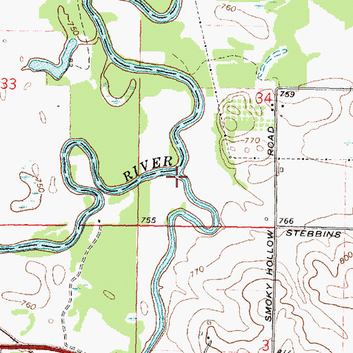 Topographic Map of Yellow Creek, IL