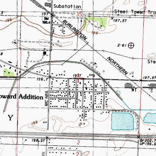 Topographic Map of Yeoward Addition, IL