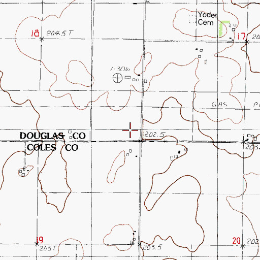 Topographic Map of Yoder School (historical), IL