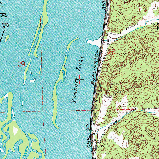 Topographic Map of Yonkers Lake, IL