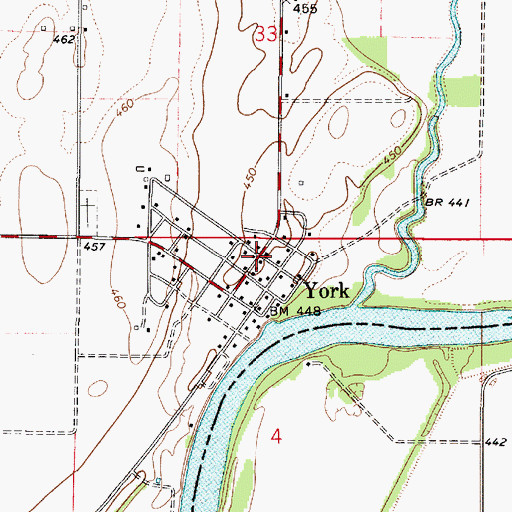 Topographic Map of York, IL