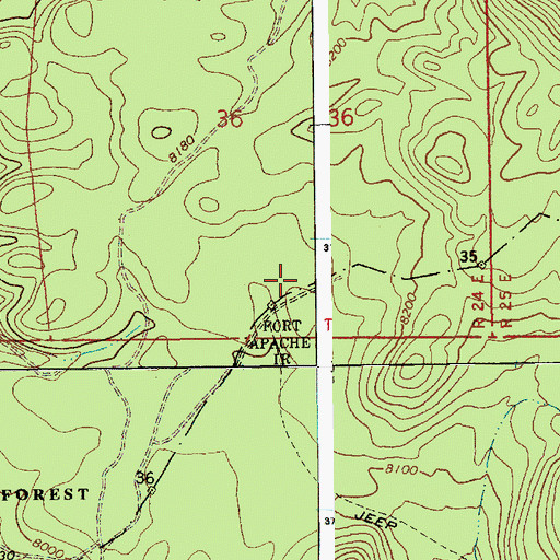 Topographic Map of Bear Wallow Tank, AZ