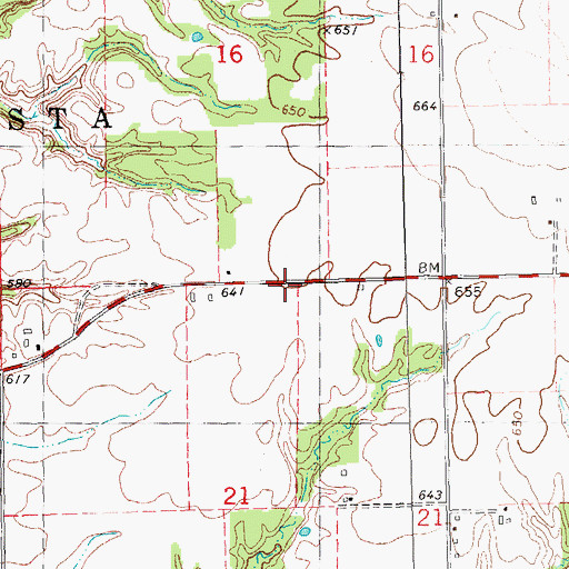 Topographic Map of Young School (historical), IL