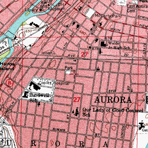 Topographic Map of Young School, IL