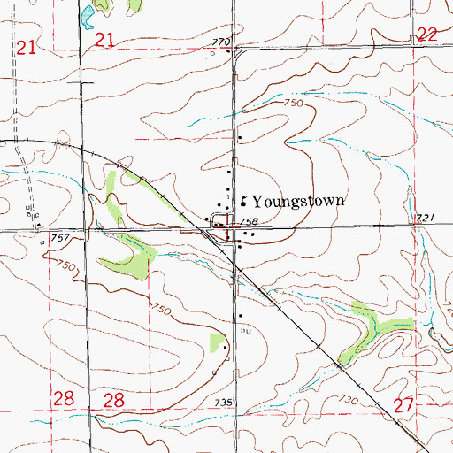 Topographic Map of Youngstown, IL