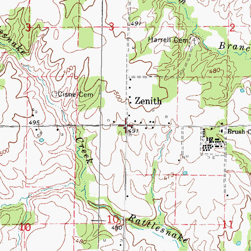 Topographic Map of Zenith, IL