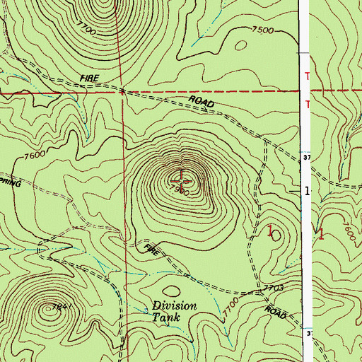 Topographic Map of Division Tank, AZ