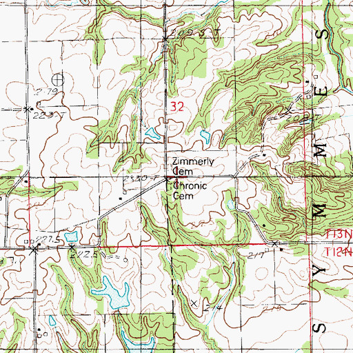 Topographic Map of Zimmerly Cemetery, IL