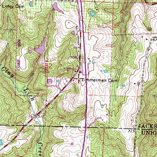 Topographic Map of Zimmerman Cemetery, IL