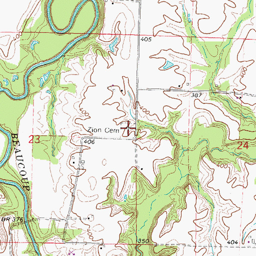 Topographic Map of Zion Cemetery, IL