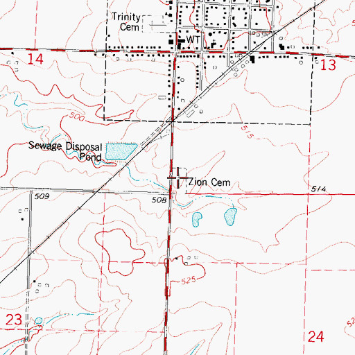 Topographic Map of Zion Cemetery, IL
