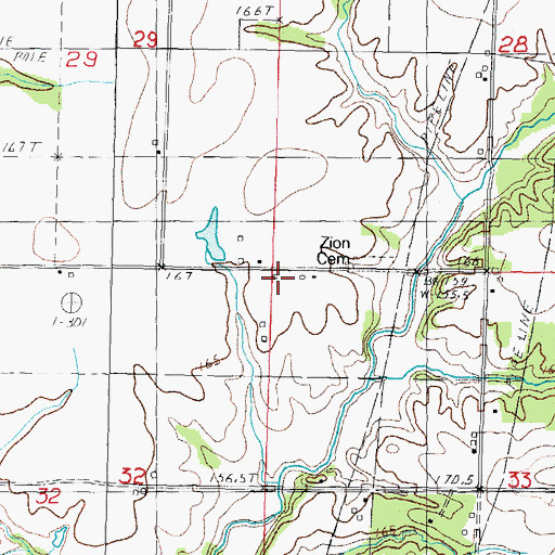 Topographic Map of Zion Church (historical), IL
