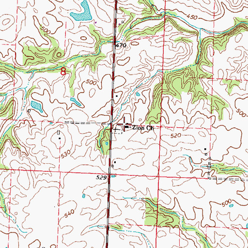 Topographic Map of Zion Church, IL