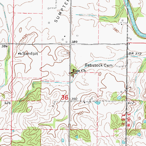 Topographic Map of Zion Church, IL