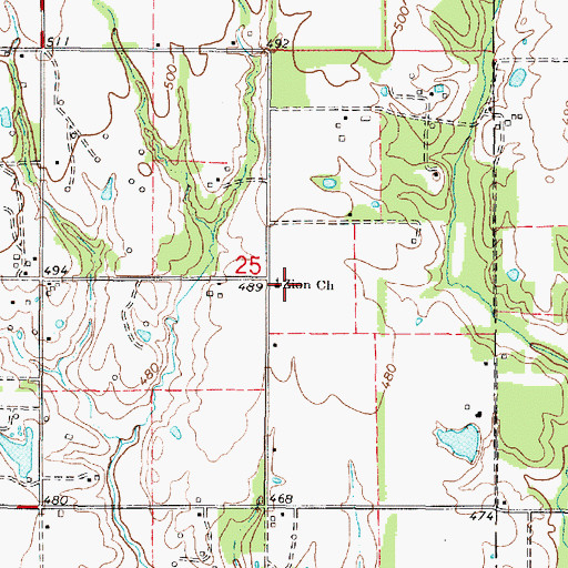 Topographic Map of Zion Church, IL