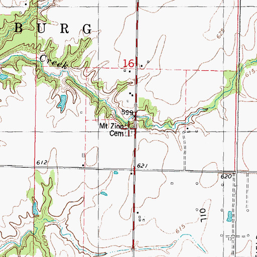 Topographic Map of Zion Church (historical), IL