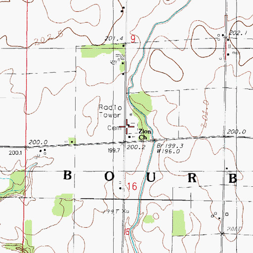 Topographic Map of Zion Church, IL
