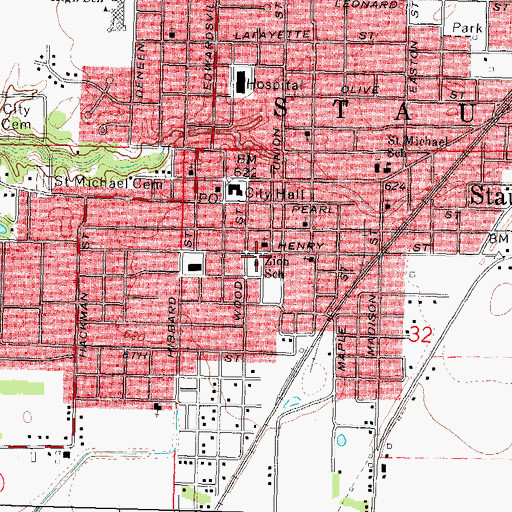Topographic Map of Zion Lutheran School, IL