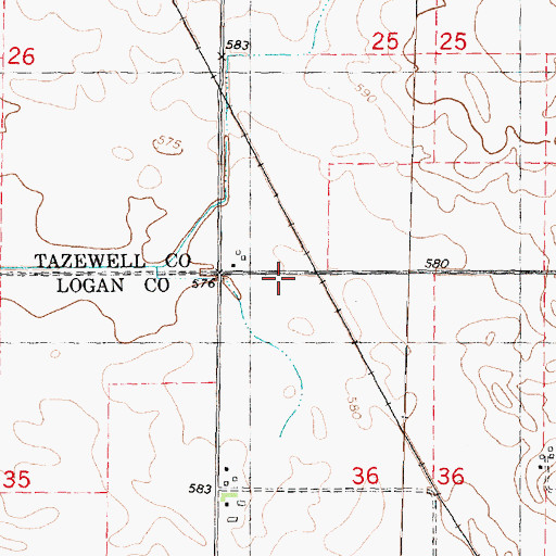 Topographic Map of Zoar School (historical), IL