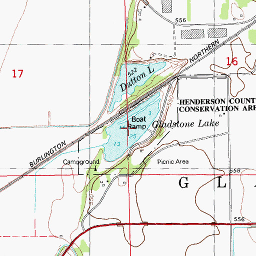 Topographic Map of Gladstone Lake, IL