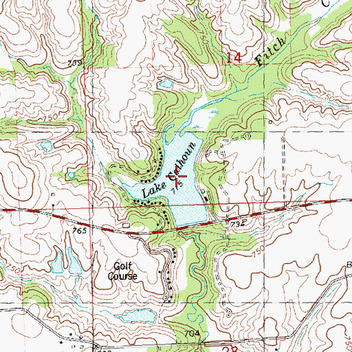 Topographic Map of Lake Calhoun, IL