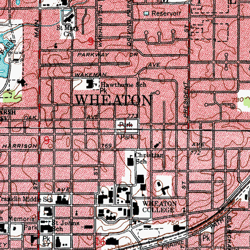 Topographic Map of Academy Park, IL