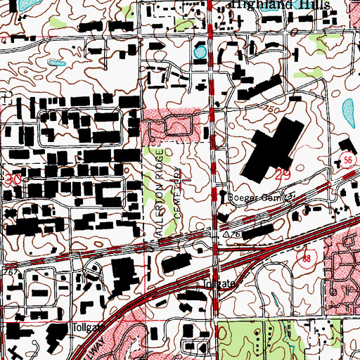 Topographic Map of Allerton Ridge Memorial Park Cemetery, IL