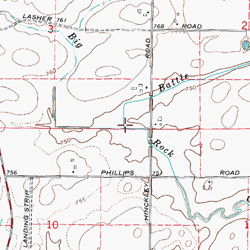 Topographic Map of Battle Creek, IL