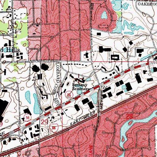 Topographic Map of Bethany Seminary, IL