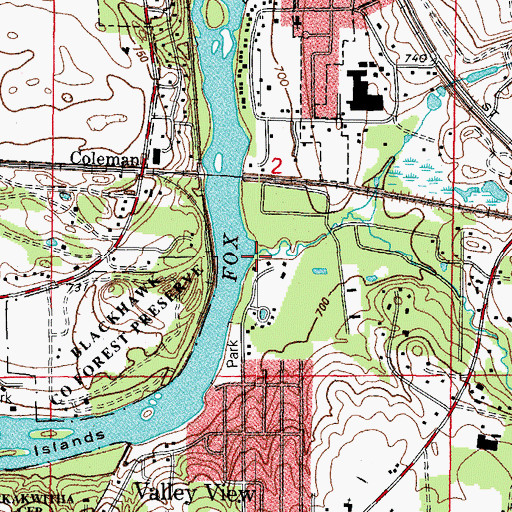Topographic Map of Brewster Creek, IL