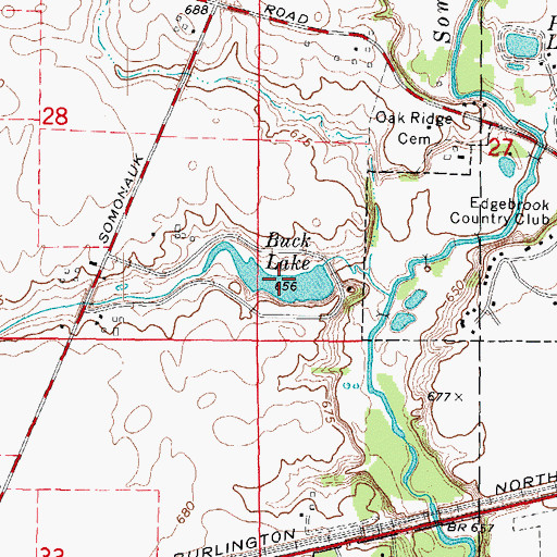 Topographic Map of Buck Lake, IL