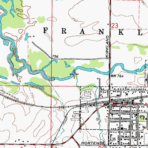 Topographic Map of Bull Run, IL