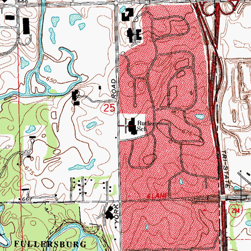 Topographic Map of Butler Junior High School, IL